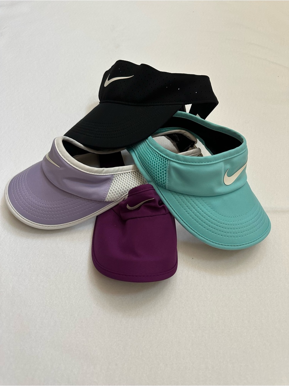 Nike Visor Set — Black, Aqua, Lavender, Plum